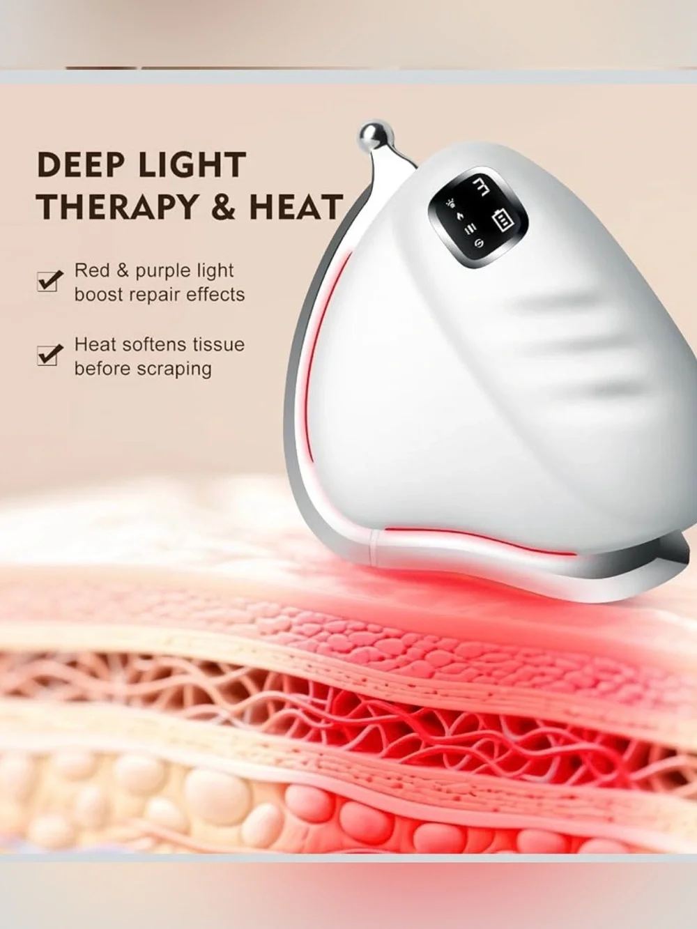 Heated muscle scraper tool